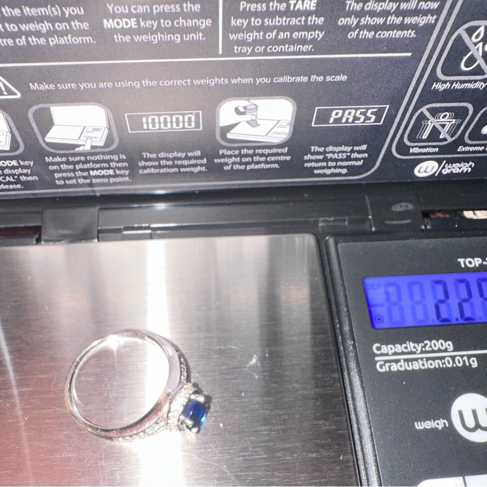 14k Solid White Gold Ring With Stunning Natural D… - image 8